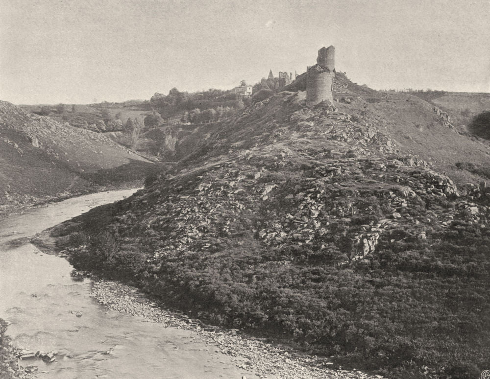 CREUSE. Crozant- Vue d'ensemble 1904 old antique vintage print picture